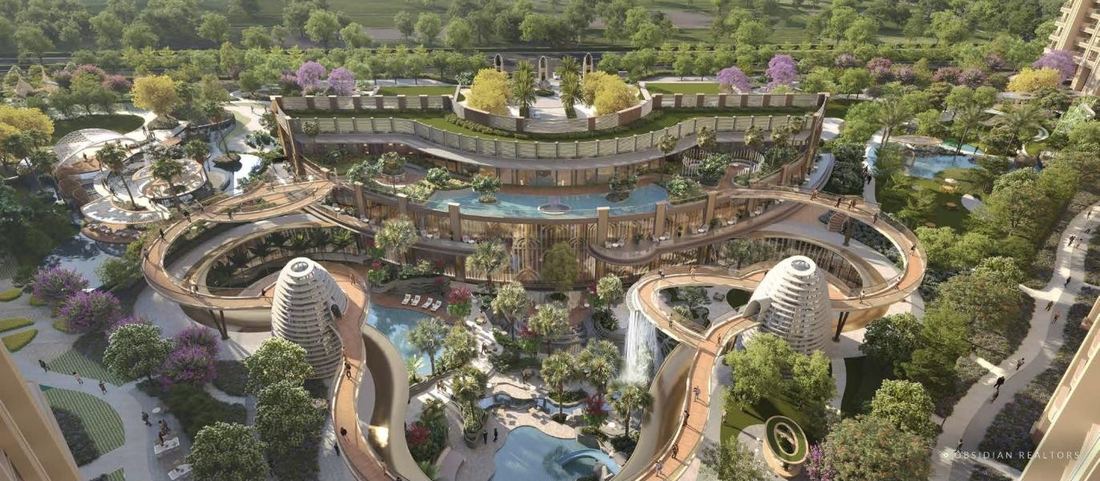 Aerial render of the Westin Residences resort deck at Sector 103, Dwarka Expressway, Gurugram